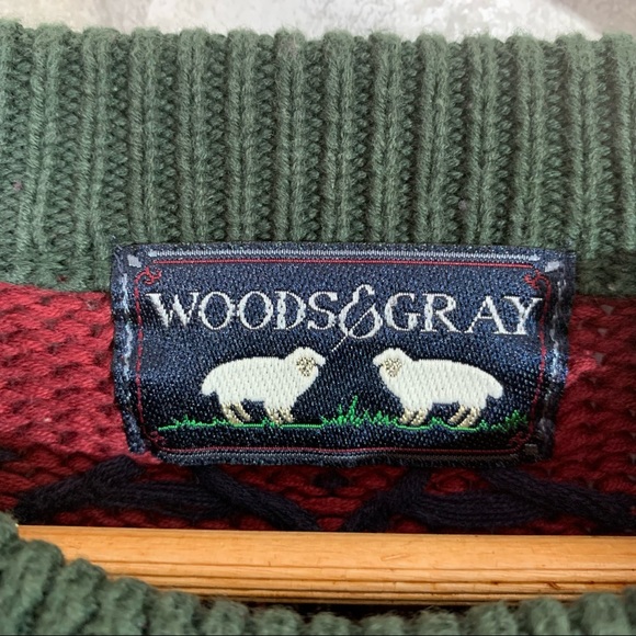 Woods & Gray Men's XL Grandpa Sweater 100% Cotton Crewneck Tight Knit - Picture 4 of 6